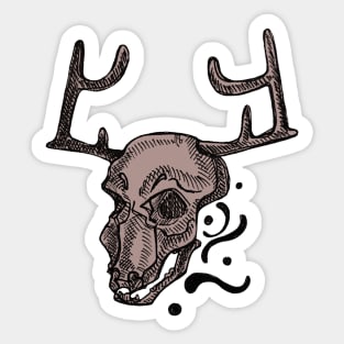 Brown Skull Sticker